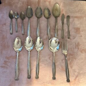 Vintage Nakazato 14 pc set. “Nickel Silver” cutlery set from Japan